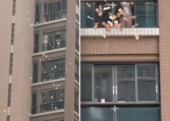 Serveti camdan savurdu, mahalle ayağa kalktı